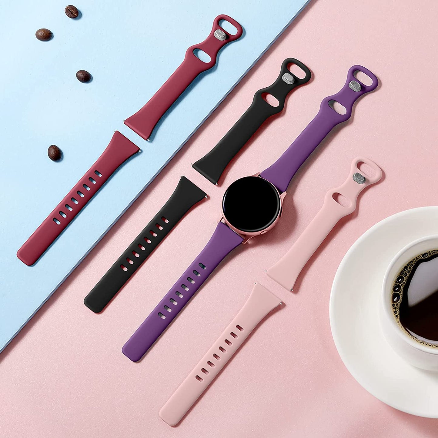 GEAK Compatible for Samsung Galaxy Watch 4 Band 40Mm/Classic,Galaxy Watch 5 Bands/Watch 5 Pro/Samsung Active 2 Watch Bands,20Mm Soft Slim Silicone Replacement Bands for Samsung Watch 4 Bands Women Men  GEAK   