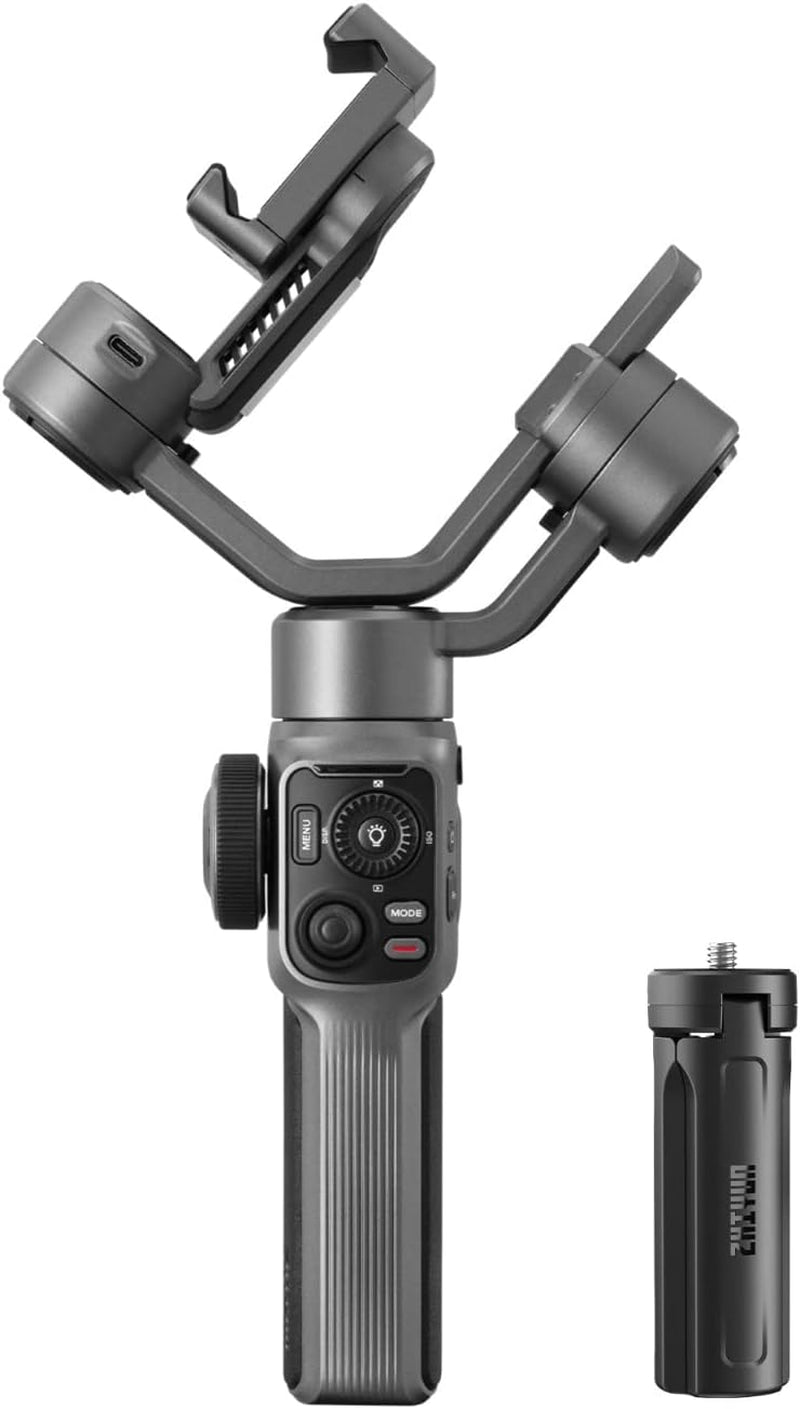 Zhiyun Smooth 5S Gray Gimbal Stabilizer for Smartphone Iphone 14 13 12 11 SE SR X 8 Pro Max plus Samsung Android for Youtube Tiktok Vlogging Zhiyun Smooth 5 Phone Gimbal Upgraded+2Pcs Mini LED Light  Zhiyun   