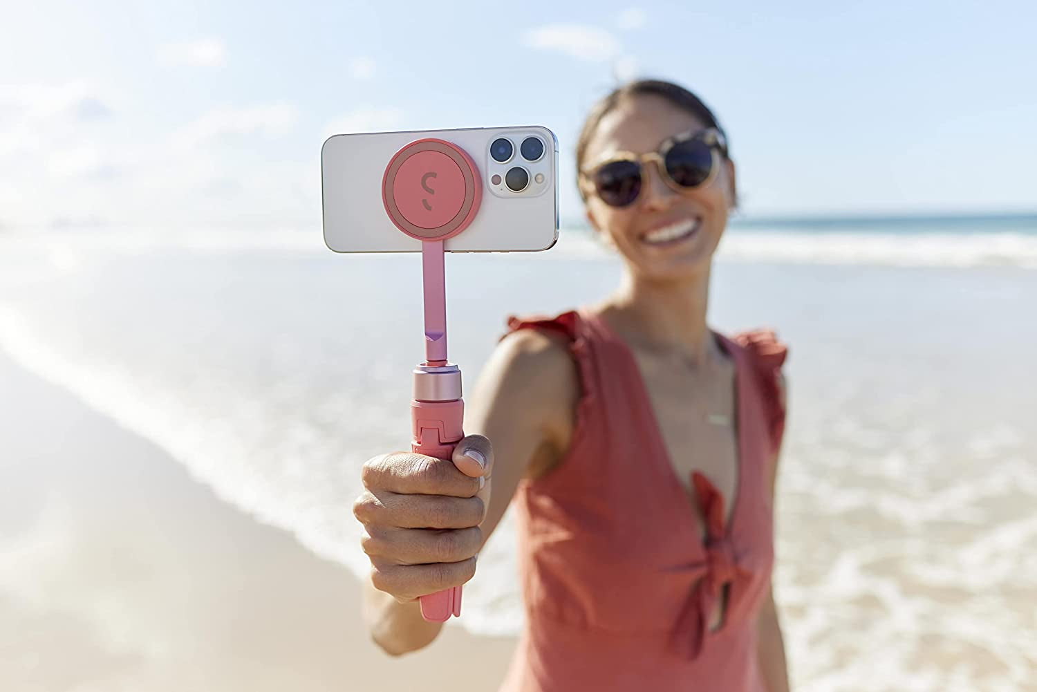 Shiftcam Snappod - Video Selfie Stick and Tripod - Magnetic Mount Snaps on to Any Phone - Tiltable Design | Midnight  ShiftCam   