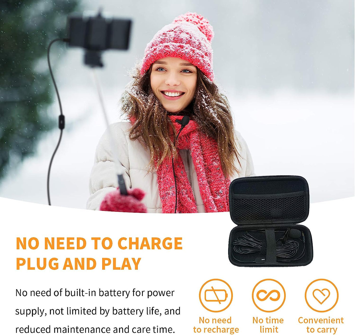 REALMIC Professional Lavalier Omnidirectional Condenser Microphone for Ipone and Android Smartphone Audio Video Recording, Plug and Play-For Youtube Tiktok Podcast Interviews  REALMIC   