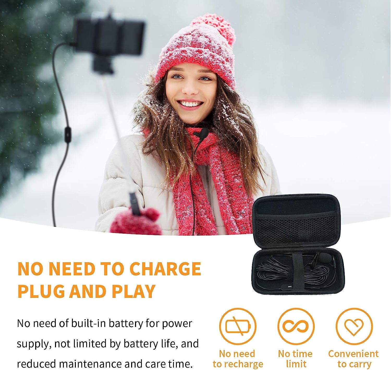 REALMIC Professional Lavalier Omnidirectional Condenser Microphone for Ipone and Android Smartphone Audio Video Recording, Plug and Play-For Youtube Tiktok Podcast Interviews  REALMIC   