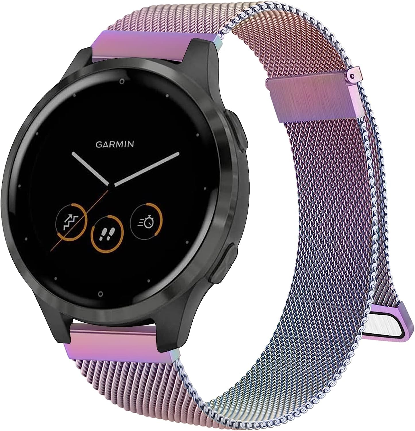 Wanme Metal Bands for Garmin Venu 2 Band, Garmin Vivoactive 4 Bands Women Men, Stainless Steel Mesh Magnetic Replacement Wristband Bracelet Strap Compatible with Garmin Vivoactive 4 / Venu 2 / Forerunner 255 Smart Watch  Wanme Colorful  