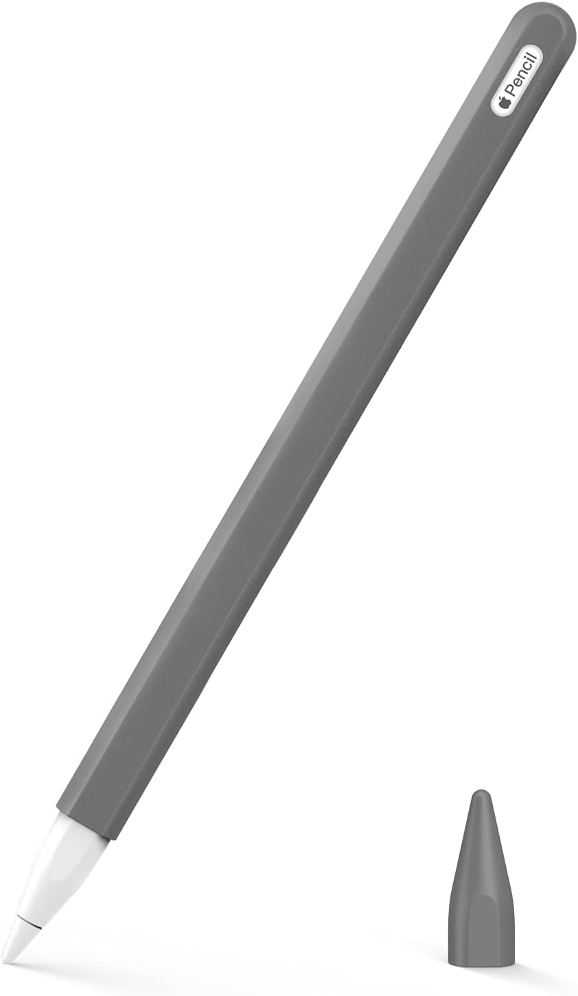 Moko Pencil Case for Apple Pencil 2Nd Gen, [2 Pieces] Silicone Pencil Holder Sleeve and Nib Cover Fit Ipad Mini 6 2021/ Ipad Air 5/4 Gen 2022/2020/ Ipad Pro 11/Pro 12.9 2022/2021/2020 - Soft Pink  MoKo Gray  