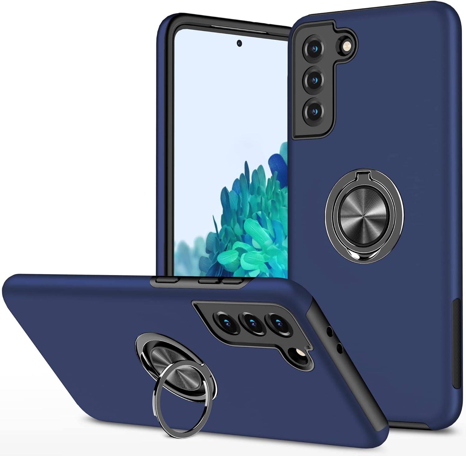 Galaxy S22 plus Case for Samsung Galaxy S22 plus Case Military Grade Shockproof Built-In Ring Holder Kickstand Car Mount Armor Heavy Duty Protective Case for Galaxy S22+ plus Phone Case (Red)  Dionsibei Blue  