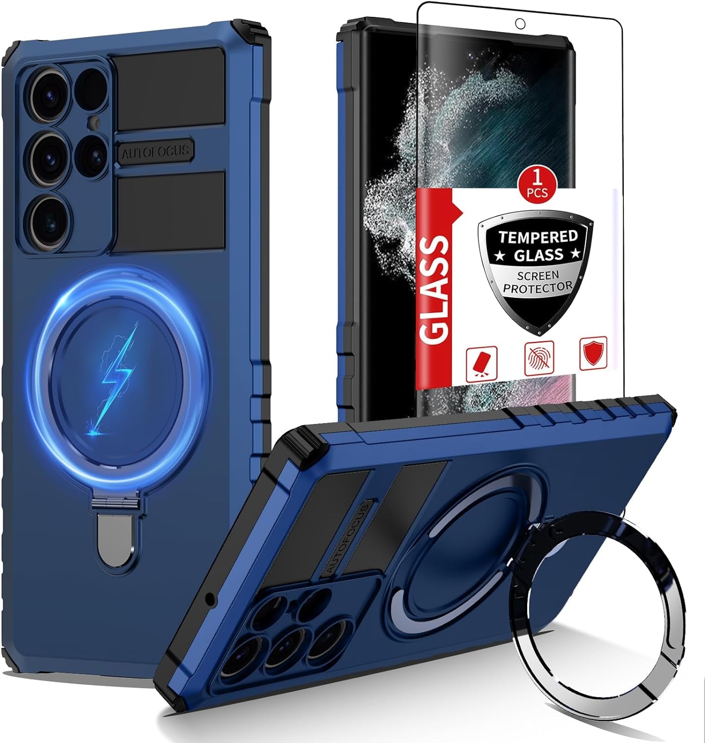 IYTRRYH Magnetic for Samsung Galaxy S21 Ultra Case[Compatible with Magsafe] with Tempered Glass Screen Protector,Military Grade Drop Protection Shockproof Galaxy S21 Ultra Phone Case Man 6.8'' Black  IYTRRYH Blue Samsung Galaxy S22 Ultra 