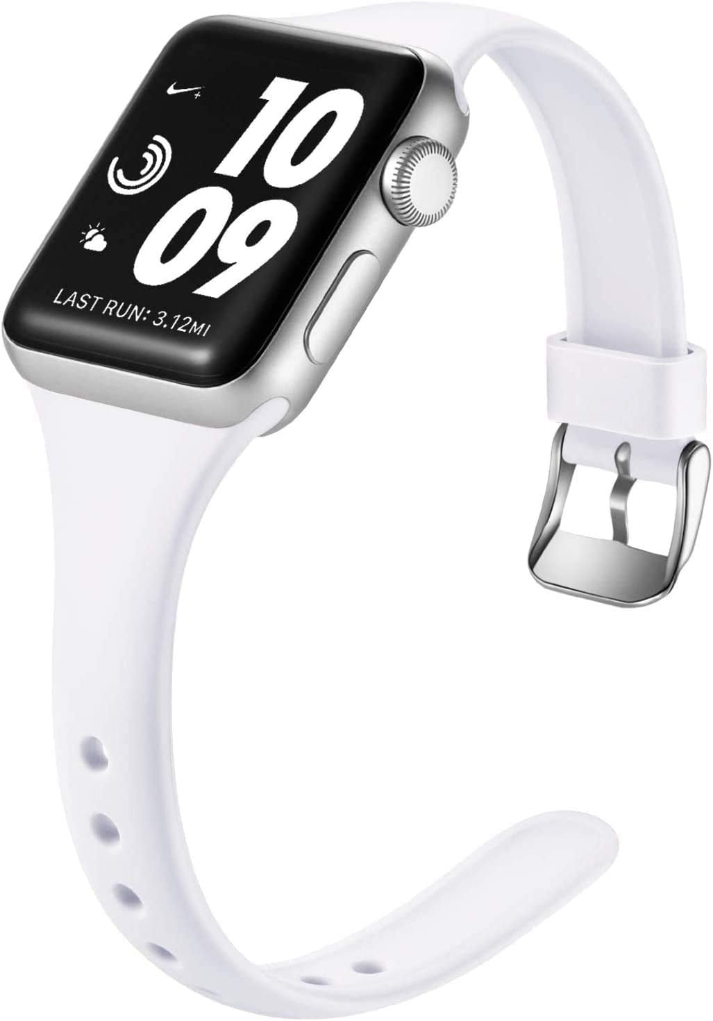 Laffav Slim Band Compatible with Apple Watch 49Mm 45Mm 44Mm 42Mm Iwatch SE & Ultra & Series 8/7/6/5/4/3/2/1 for Women Men, Black, S/M  Laffav White 38mm/40mm/41mm S/M 