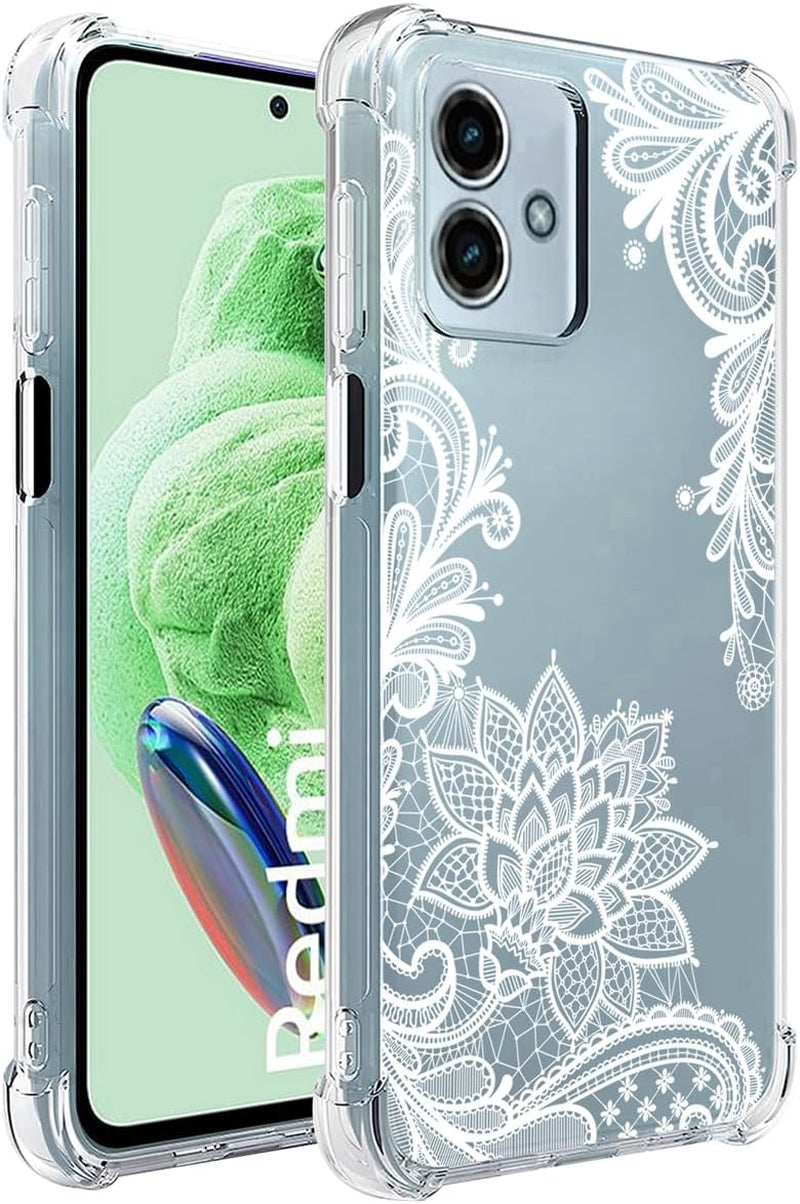 Ueokeird Phone Case for Redmi Note 12 5G Case, Poco X5 5G 22111317PG Case Girls Women, Slim Shockproof Clear Floral Pattern Soft Flexible TPU Protective Cover for Xiaomi Redmi Note 12 5G (Rose Flower)  Ueokeird Mandala  