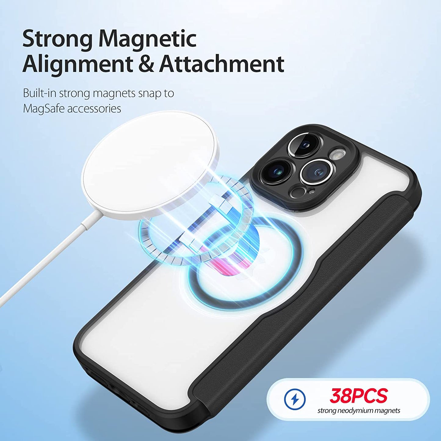 Case for Iphone 14 Pro Max Case Wallet Compatible with Magsafe, Shockproof Full Protective Flip Folio Wallet Case with RFID Blocking Card Slot PU Leather Cover for Iphone 14 Pro Max 6.7"  DUX DUCIS   