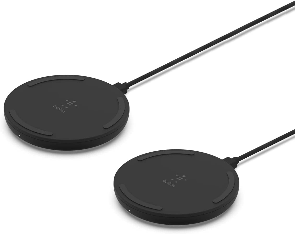 Belkin Wireless Charger - Qi-Certified 10W Max Fast Charging Pad - Quick Charge Cordless Flat Charger - Universal Qi Compatibility for Iphone, Samsung Galaxy, Airpods, Google Pixel, and More  Belkin 2-pack  