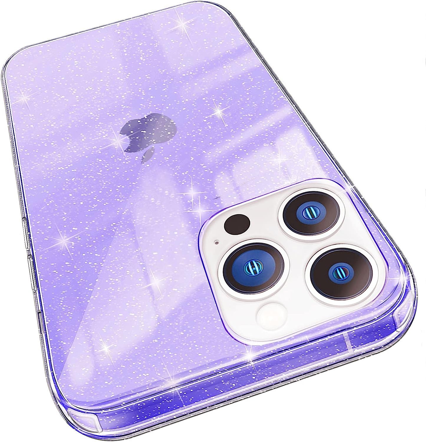 Abenkle Compatible with Iphone 12 and 12 Pro Case, Slim Fit Hybrid Glitter Bling Sparkly Case for Women Shockproof Protective Flexible Bumper Cover for Iphone 12/12 Pro 6.1-Inch 2020, Blue Glitter  ABenkle Glitter Purple  