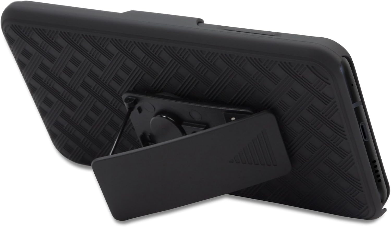 Boxwave Holster Compatible with LG V30 - Dual+ Holster Case, Shell Cover and Belt Clip Holster with Kickstand for LG V30 - Jet Black  BoxWave Corporation   