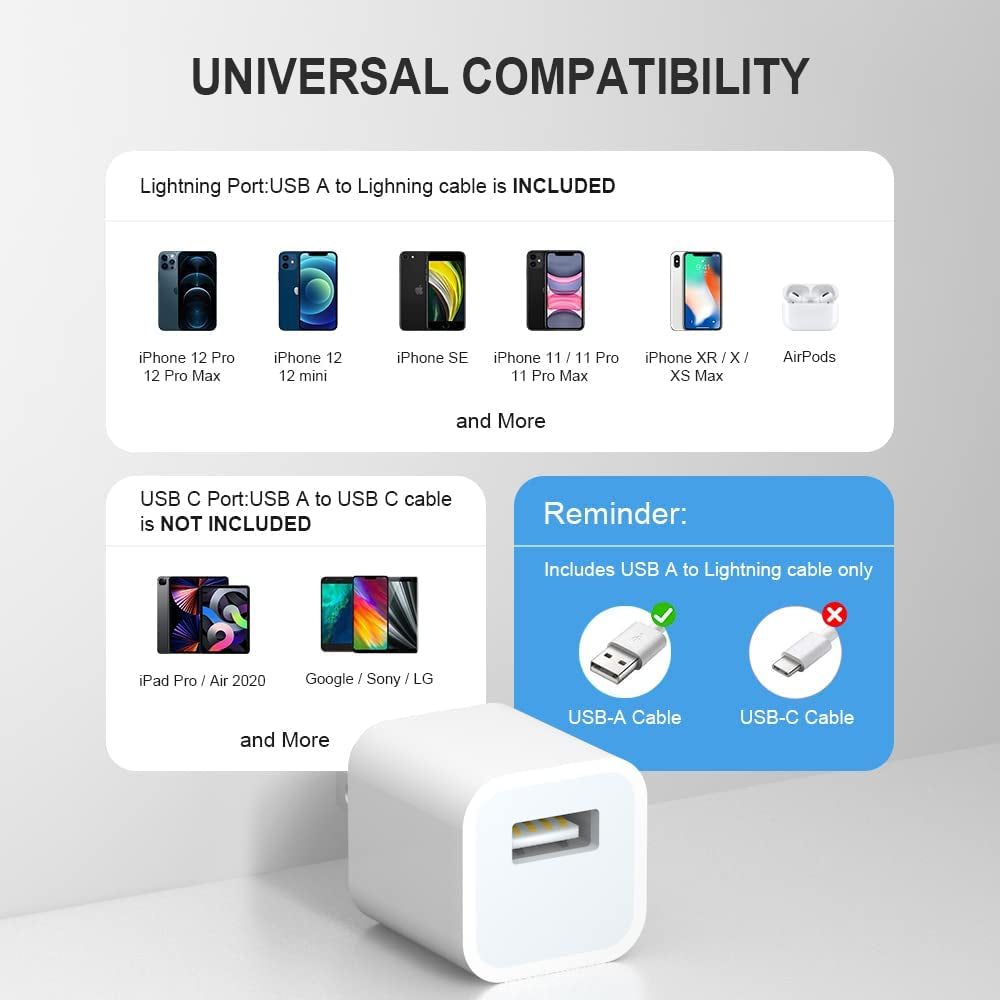 Iphone Charger【Apple Mfi Certified 】[2-Pack] USB Wall Charger Block and 6FT USB Fast Charging Cable Compatible with Iphone 14/14 Pro/14 Pro Max/14 Plus/13/12/11/Mini/Xs/Max/Xr/X/8/7/Se  Shenzhen Century Star Technology Co,. Ltd.   