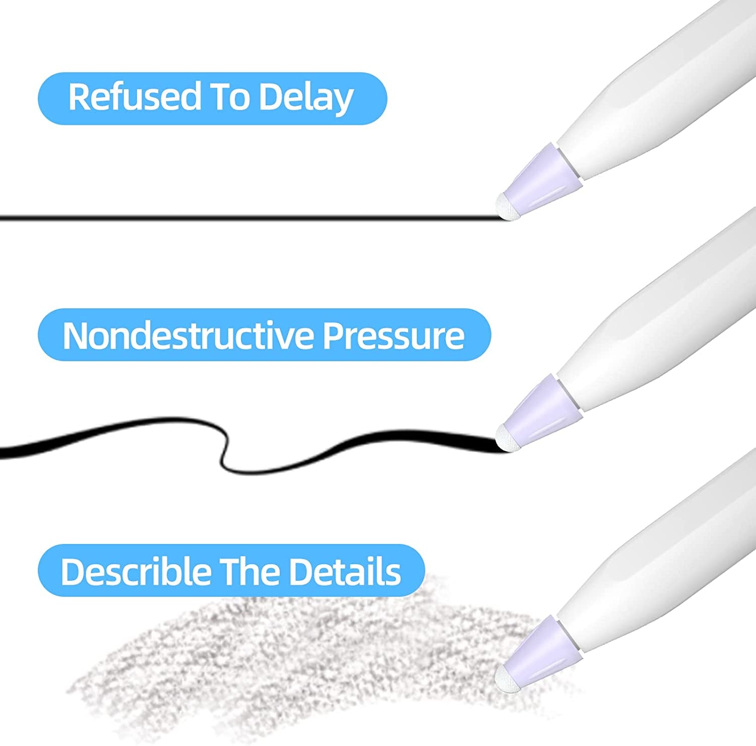 Joosko Compatible with Apple Pencil Tips Cover Case, Silicone Fber Nib Case [10 Pack] , Noiseless Non-Slip Silicone Fiber Nib Cap Case for Apple Pencil 2 Generation /1St Gen. (Lavender Purple)  JOOSKO   