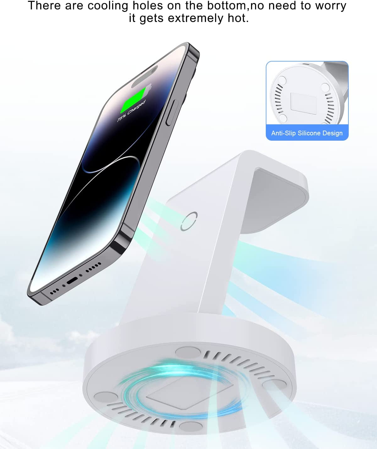 Charging Station for Iphone Multiple Devices: 3 in 1 Wireless Charger for Iphone 14 13 12 11 Pro X Max XS XR &8 plus - Charger Station Stand for Apple Watch Series 7/6/SE/5/4/3/2 & Airpods  shenzhenshijinzhizhuokejiyouxiangongsi   