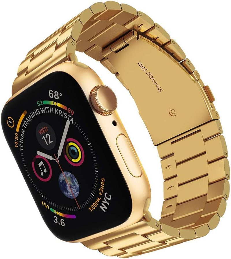 LINKWOW Compatible with Apple Watch Band 45Mm 42Mm 44Mm 49Mm 38Mm 40Mm 41Mm, Dressy Cute Resin Strap Bracelet Iphone Watch Band for Series Ultra/8/7/6/5/4/3/2/1/Se/Se2 Women Men  LINKWOW sz-gold 38/40/41mm 