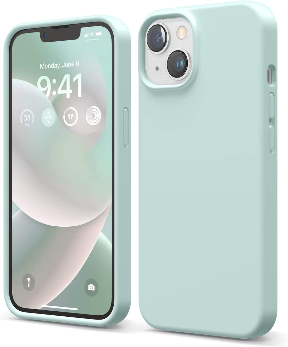 Elago Compatible with Iphone 14 Case, Liquid Silicone Case, Full Body Protective Cover, Shockproof, Slim Phone Case, Anti-Scratch Soft Microfiber Lining, 6.1 Inch (Brown)  elago Mint  