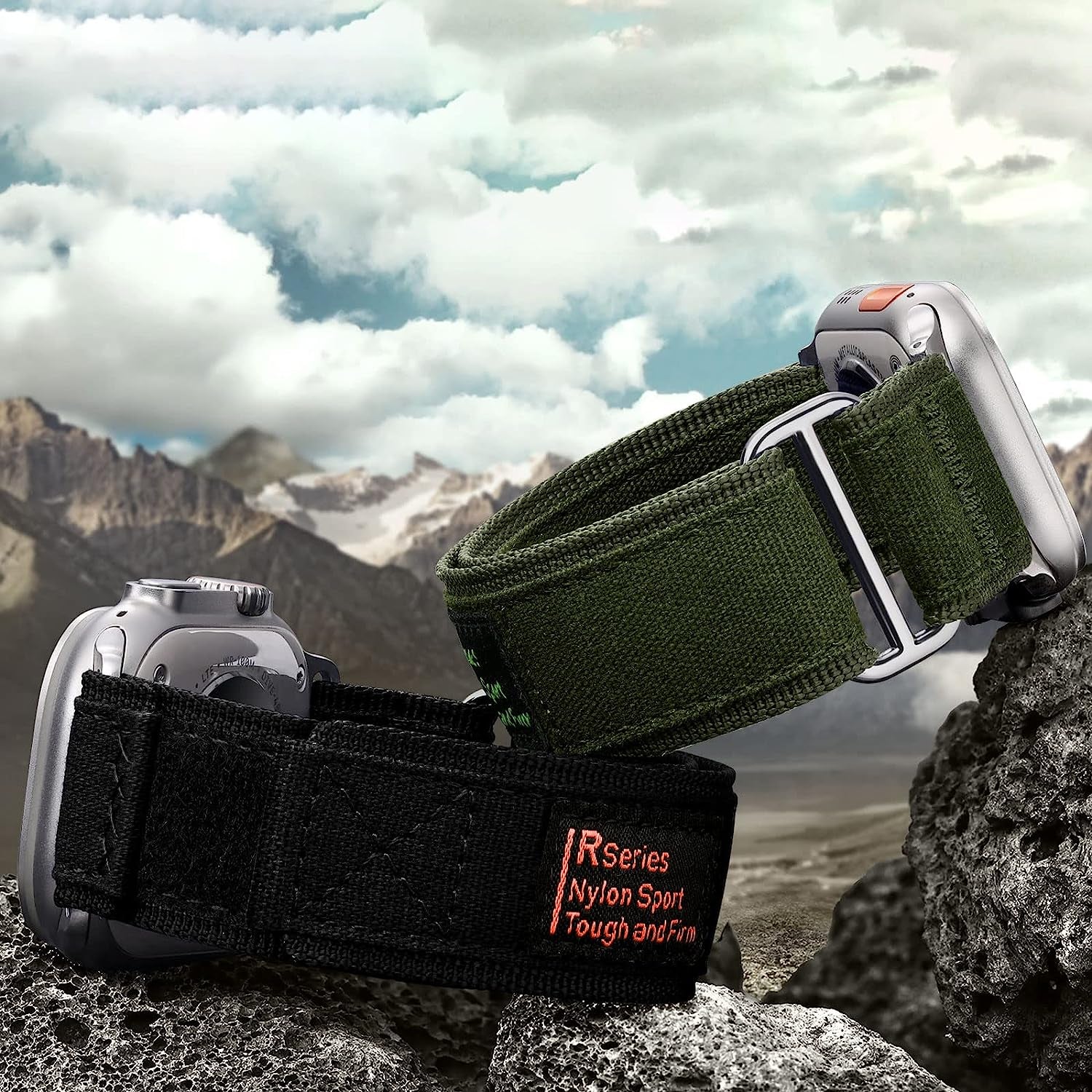 Daqin Rugged Nylon Tactical Band Compatible with Apple Watch Band 49Mm 44Mm 45Mm 42Mm for Men, Adjustable Woven Durable Sport Wristband for Apple Watch Ultra Band Iwatch Series 8 7 6 5 4 3 2 1 SE  Xuchangjiansenshangmaoyouxiangongsi   