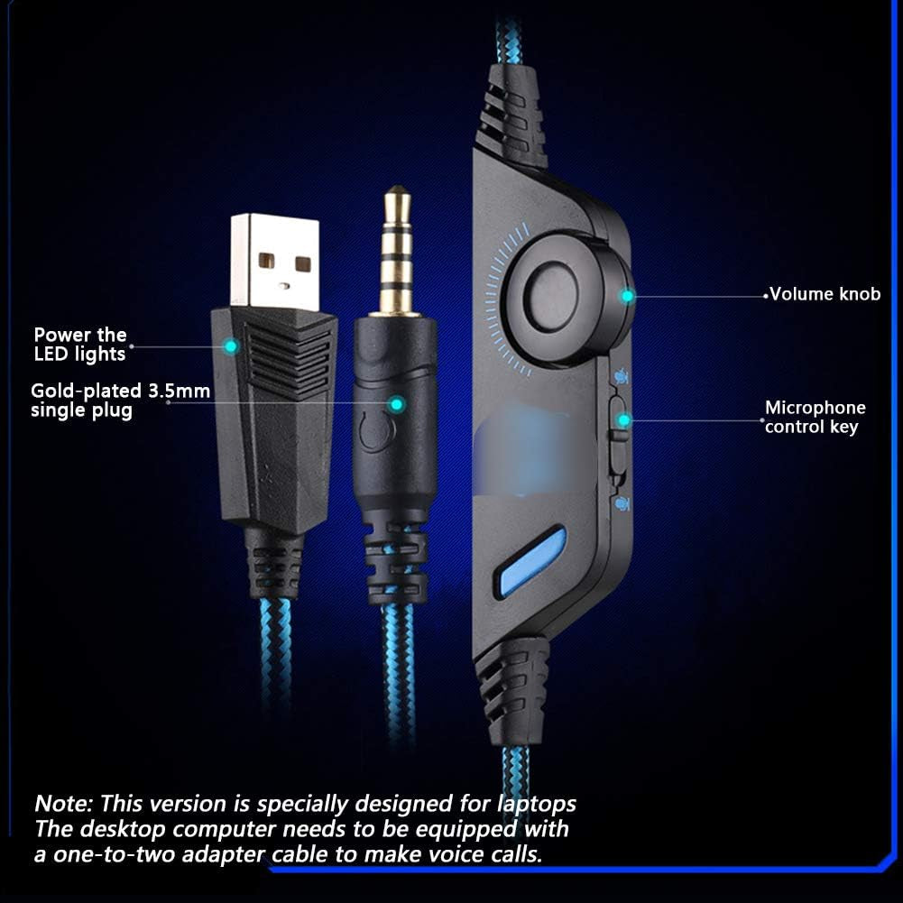 Gaming Headset Wired Headphones over Ear Hi-Fi Stereo Comfortable Earpads for Laptop Tablet Smart Phone  THER   