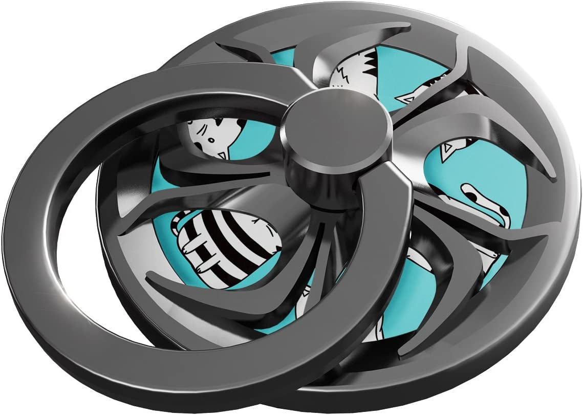 Anti-Anxiety Finger Ring Stand, Ebulous 360° Rotation Spinner Mobile Cell Phone Ring Stand Holder with Grip Kickstand Universal [Washable/Reusable] for Iphone/Ipad/Samsung Note/Tablets Etc (Red)…  CC-Show Blue  