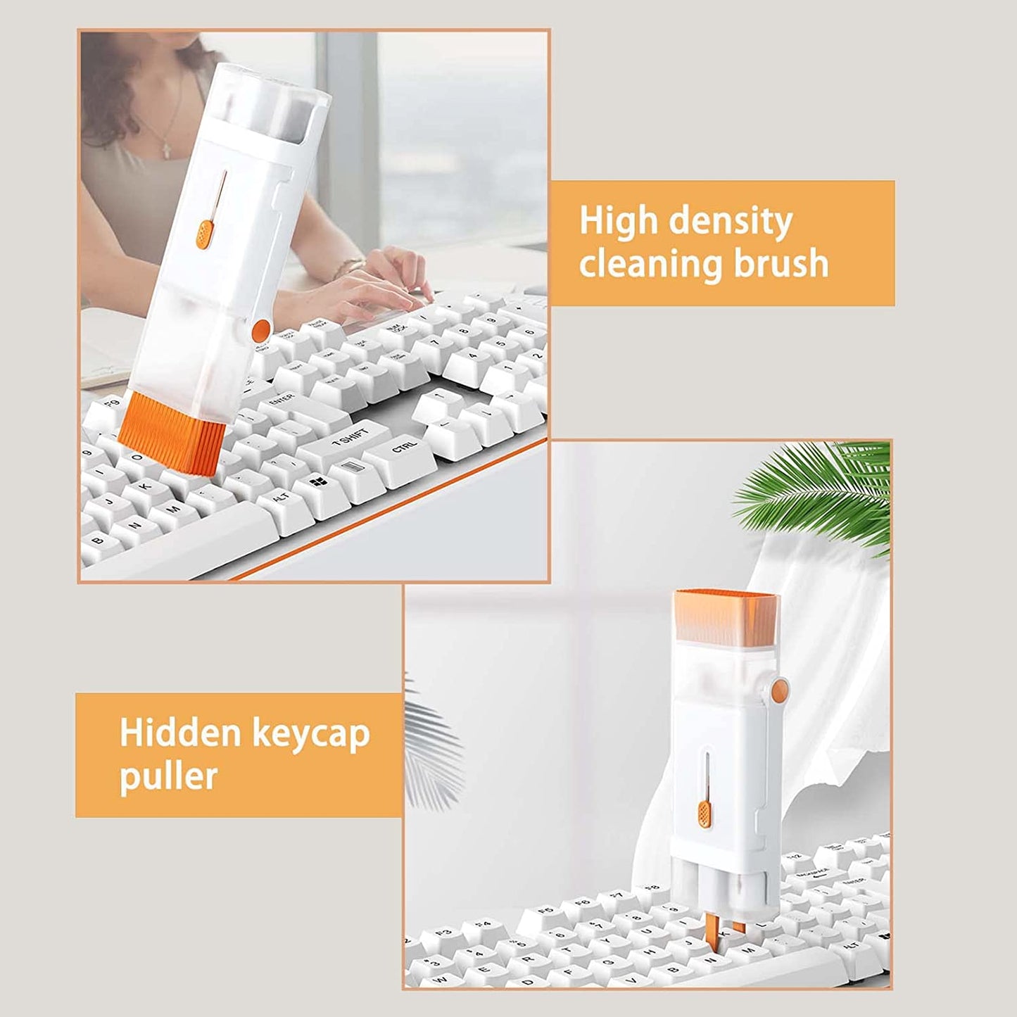 HENEAN 8 in 1 Laptop Screen Keyboard Cleaner Kit, Electronic Cleaning Brush Kit with Cell Phone Stand, Cleaning Tool for Computer/Airpods Pro/Iphone/Ipad/Macbook/Earphone/Pc with 2Ml Mist Spray  HENEAN   