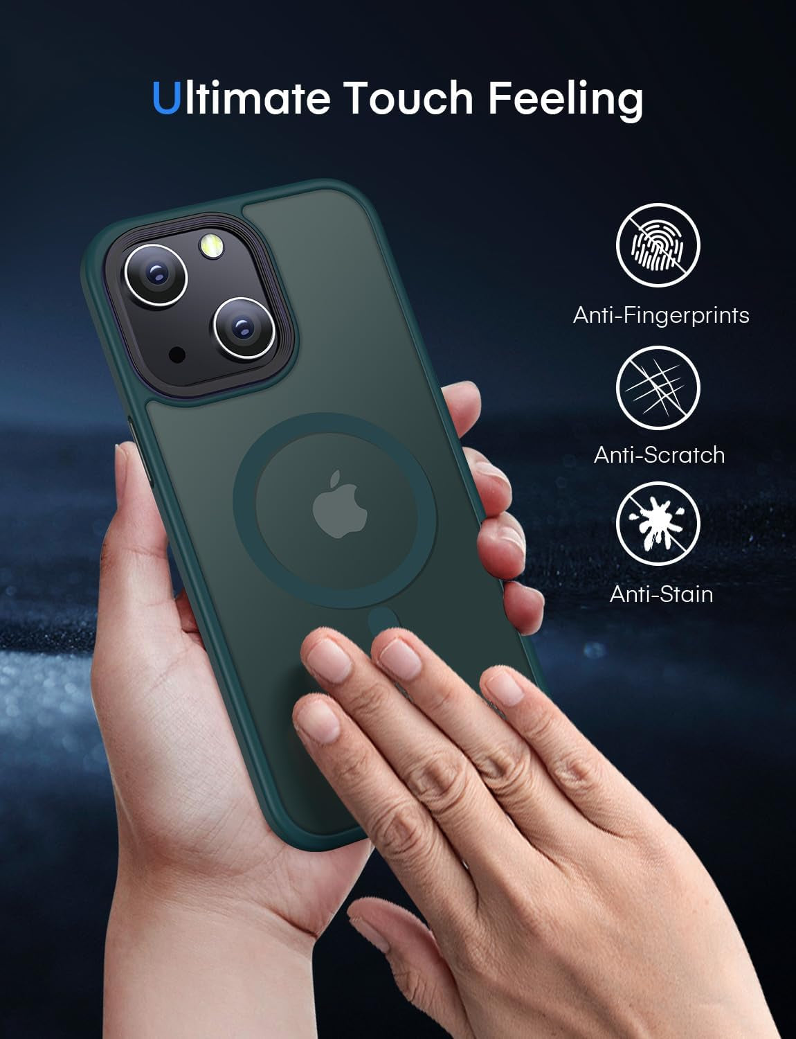 Mgnaooi Magnetic Case for Iphone 14 plus Case,[Mil-Grade Drop Tested & Compatible with Magsafe] Translucent Matte Back with Aluminum Alloy Keys,Shockproof Phone 14 plus Case 6.7 Inch, Green  Mgnaooi   