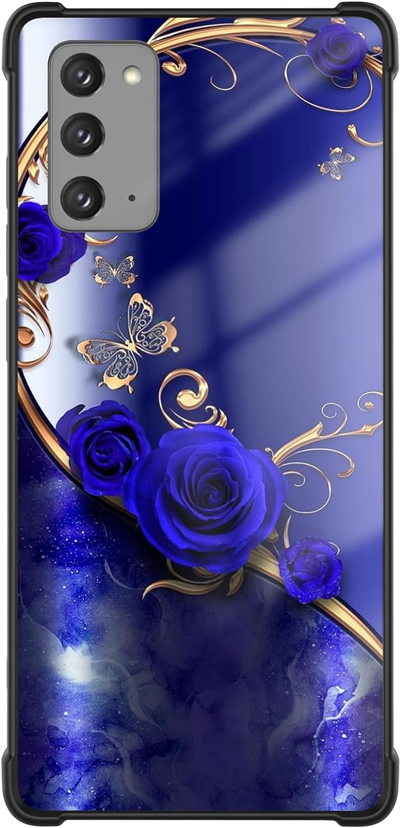 Tnarru for Samsung Galaxy Note 20 Case with Kickstand [Military Grade Drop Protection][Non-Slip] Scratchproof Shockproof Protective Phone Case for Samsung Galaxy Note 20 -Broken Pattern  Tnarru Blue Rose Marble  