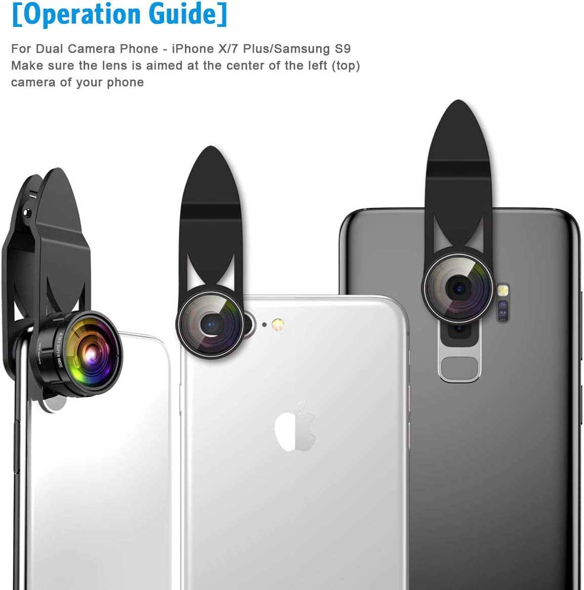 (Newest) Phone Camera Lens, 9 in 1 Lens Kit, Zoom Lens, 0.36X Wide Angle Lens + 0.63X Wide Lens + 15X Macro Lens + 20X Macro Lens + Fisheye Lens + CPL + Starburst Lens Telephoto Lens for Smartphone  Criacr   