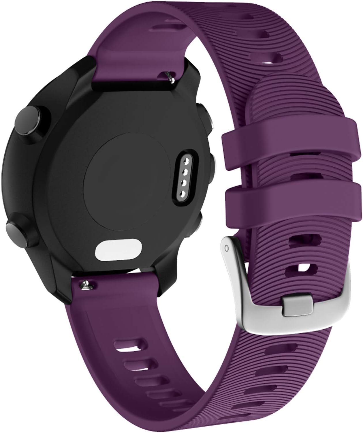 ISABAKE Watch Band for Garmin Forerunner 245 / 245 Music/ Forerunner 645 / 645 Music,Compatible with Garmin Vivoactive 3 /Venu Sq/Vivomove Hr，20Mm Soft Silicone Replacement Wristbands (Purple)  ISABAKE   