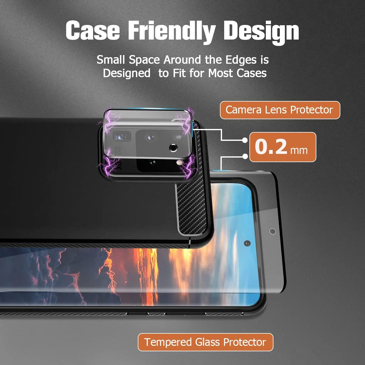 [2+2 Pack] Samsung S21 Ultra Screen Protector, 9H Tempered Glass Include 2 Pack Camera Lens Protector,Ultrasonic Fingerprint Support, 3D Curved, Bubble-Free Glass Screen Protector, for Samsung Galaxy S21 Ultra (6.8 Inch)  MAXVITAVELA   