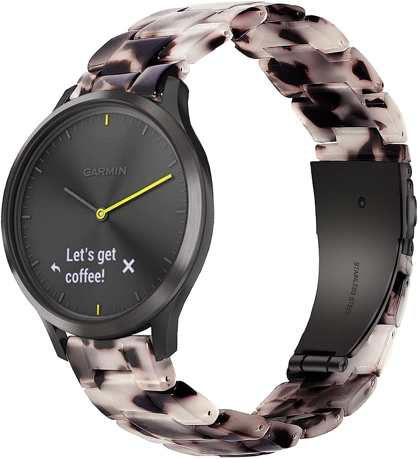 Wongeto Resin Watch Band Compatible with Garmin Vivoactive 3 Music/Forerunner 245,20Mm Women Men Fashion Bracelet Strap Compatible with Vivomove Hr/Forerunner 645 Smartwatch  Wongeto Flower Gery  