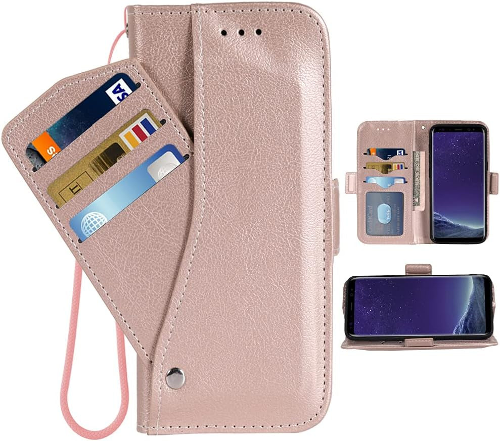 Asuwish Compatible with LG V35 Thinq V30 plus Wallet Case Wrist Strap Lanyard Leather Flip Cover Card Holder Stand Cell Accessories Phone Cases for LGV30 LGV35 LG30 LG35 V30 35 V30+ V30S H931 Blue  Asuwish Rose Gold  