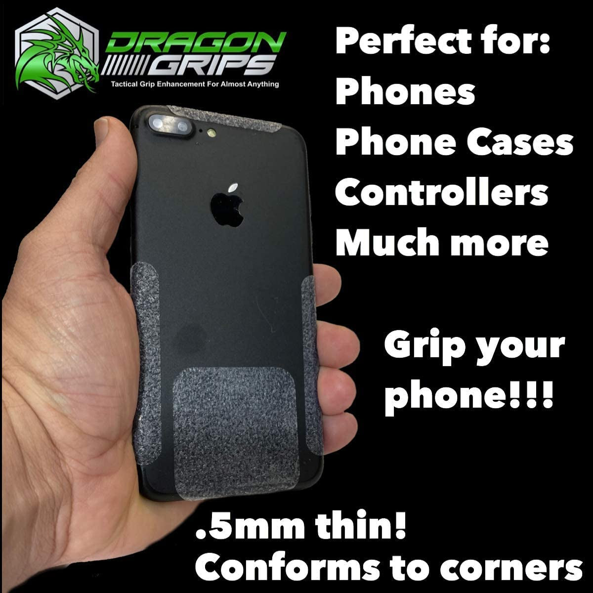 Dragon Grips Grip Tape Cell Phone Grip Stickers Mouse Grip Tape. Clear 84Pc Multi Purpose Set Rubberized Grip Stickers. Rubber Grip Adhesive Strips for Phone, Laptop, Ipad, Iphone, Tablets & Gaming  Dragon Grips   