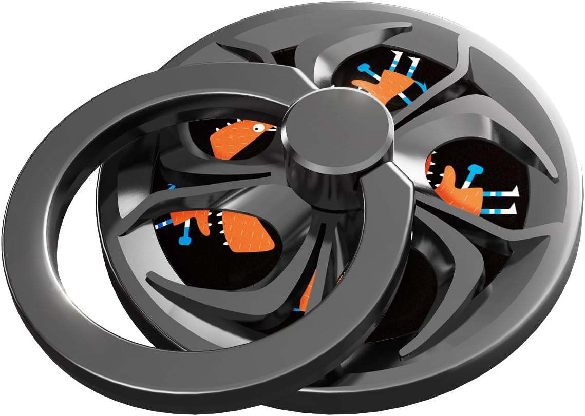 Anti-Anxiety Finger Ring Stand, Ebulous 360° Rotation Spinner Mobile Cell Phone Ring Stand Holder with Grip Kickstand Universal [Washable/Reusable] for Iphone/Ipad/Samsung Note/Tablets Etc (Red)…  CC-Show Orange  