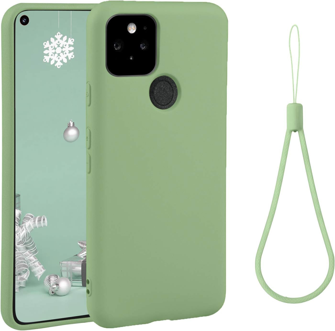 ABITKU Compatible with Google Pixel 4A 5G Case,Slim Silicone Gel Rubber Case Cover (With Microfiber Lining) Full Body Shockproof Design for Google Pixel 4A 5G 6.2 INCH (Pink)  abitku Matcha Green  