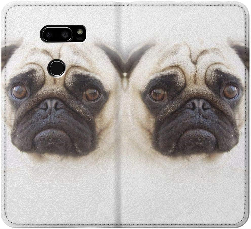 RW1852 Pug Dog PU Leather Flip Case Cover for LG V30, LG V30 Plus, LG V30S Thinq, LG V35, LG V35 Thinq  jjphonecase   
