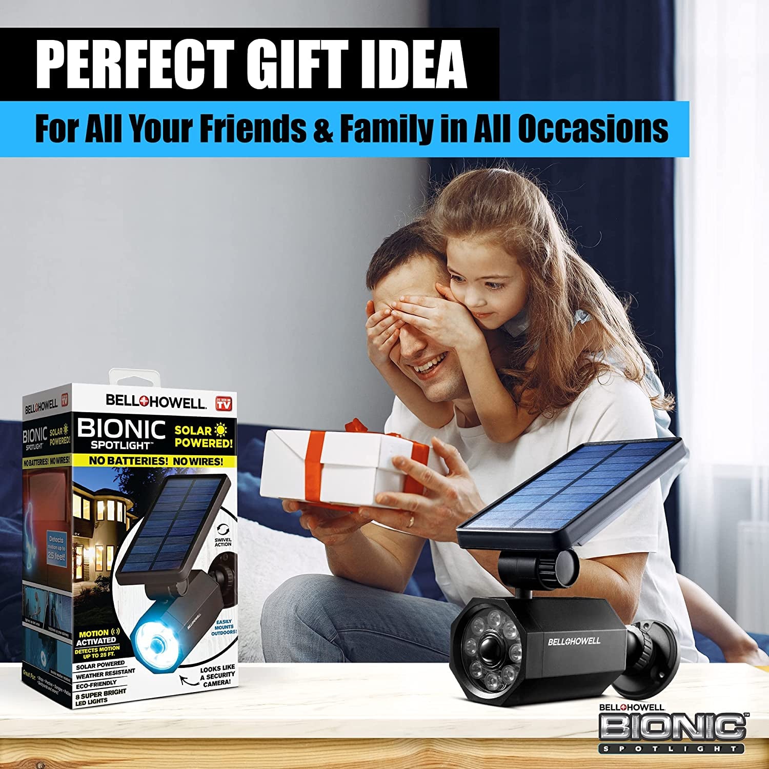 Bell+Howell Bionic Spotlight Original LED Solar Outdoor Lights with Motion Sensor Super Bright Outdoor Solar Lights Waterproof Landscape Lighting for Yard, Garden Outdoor Lighting as Seen on TV  Emson   