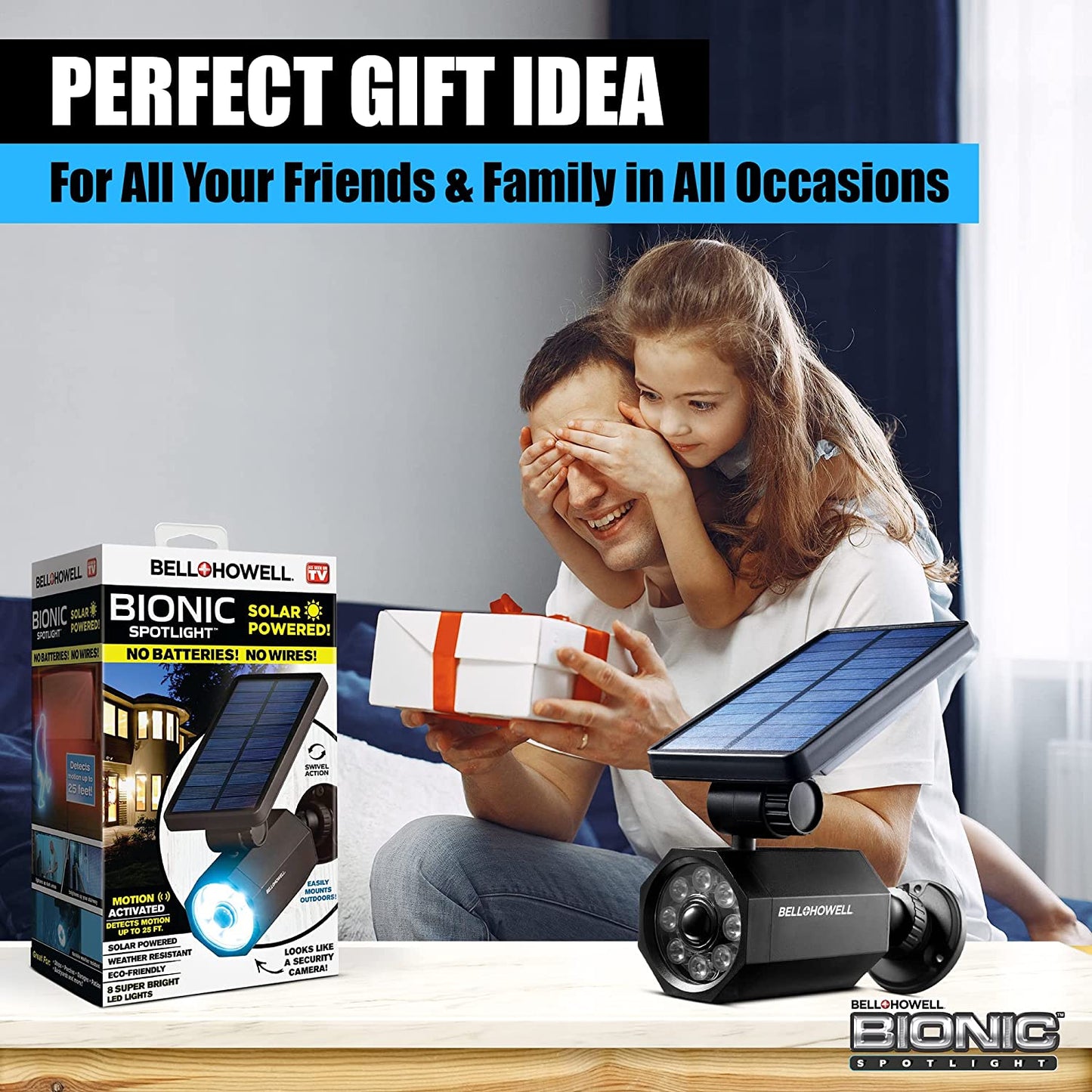 Bell+Howell Bionic Spotlight Original LED Solar Outdoor Lights with Motion Sensor Super Bright Outdoor Solar Lights Waterproof Landscape Lighting for Yard, Garden Outdoor Lighting as Seen on TV  Emson   