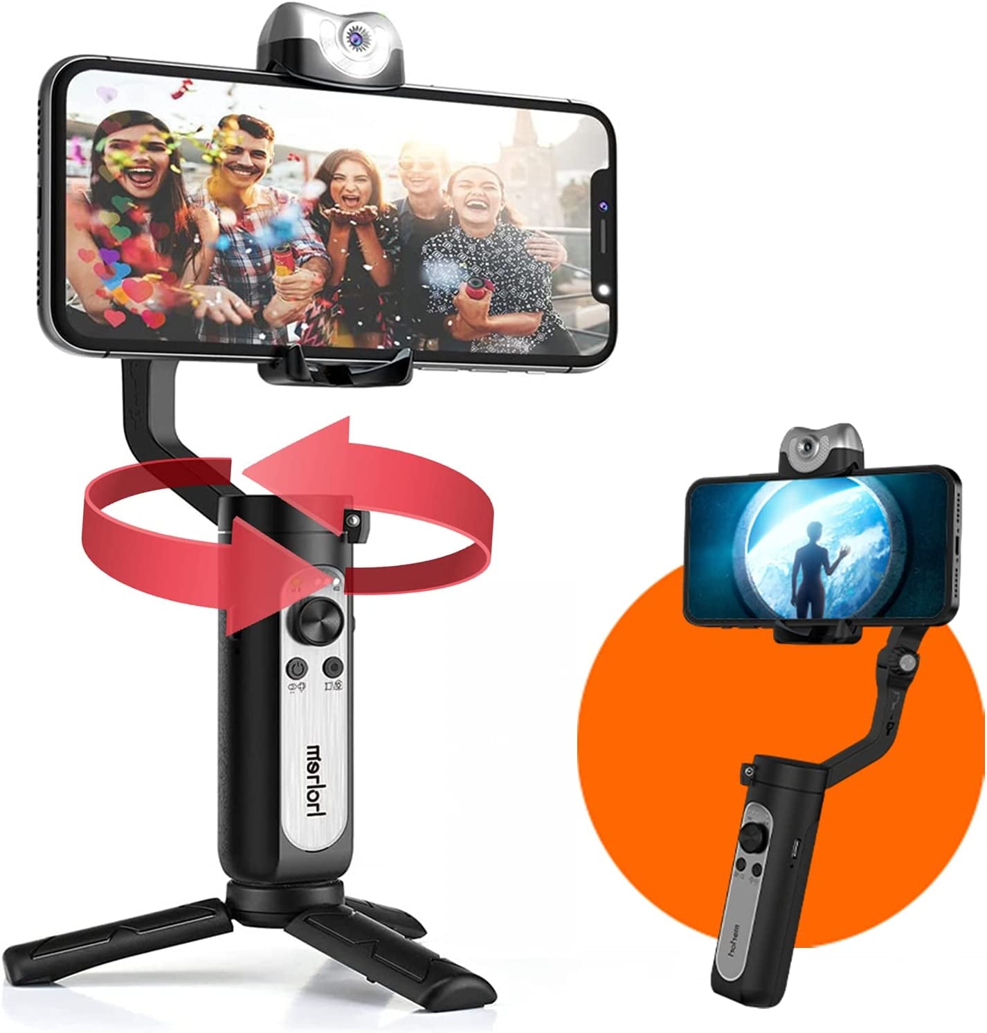 Hohem Isteady V2 Gimbal Stabilizer for Smartphone W/Ai Visual Tracking LED Video Light Auto Zoom Foldable Gimbal for Iphone13/12 Pro Max,For Samsung S20 for Youtube Tiktok Live Video,3-Axis Gimbal  hohem   