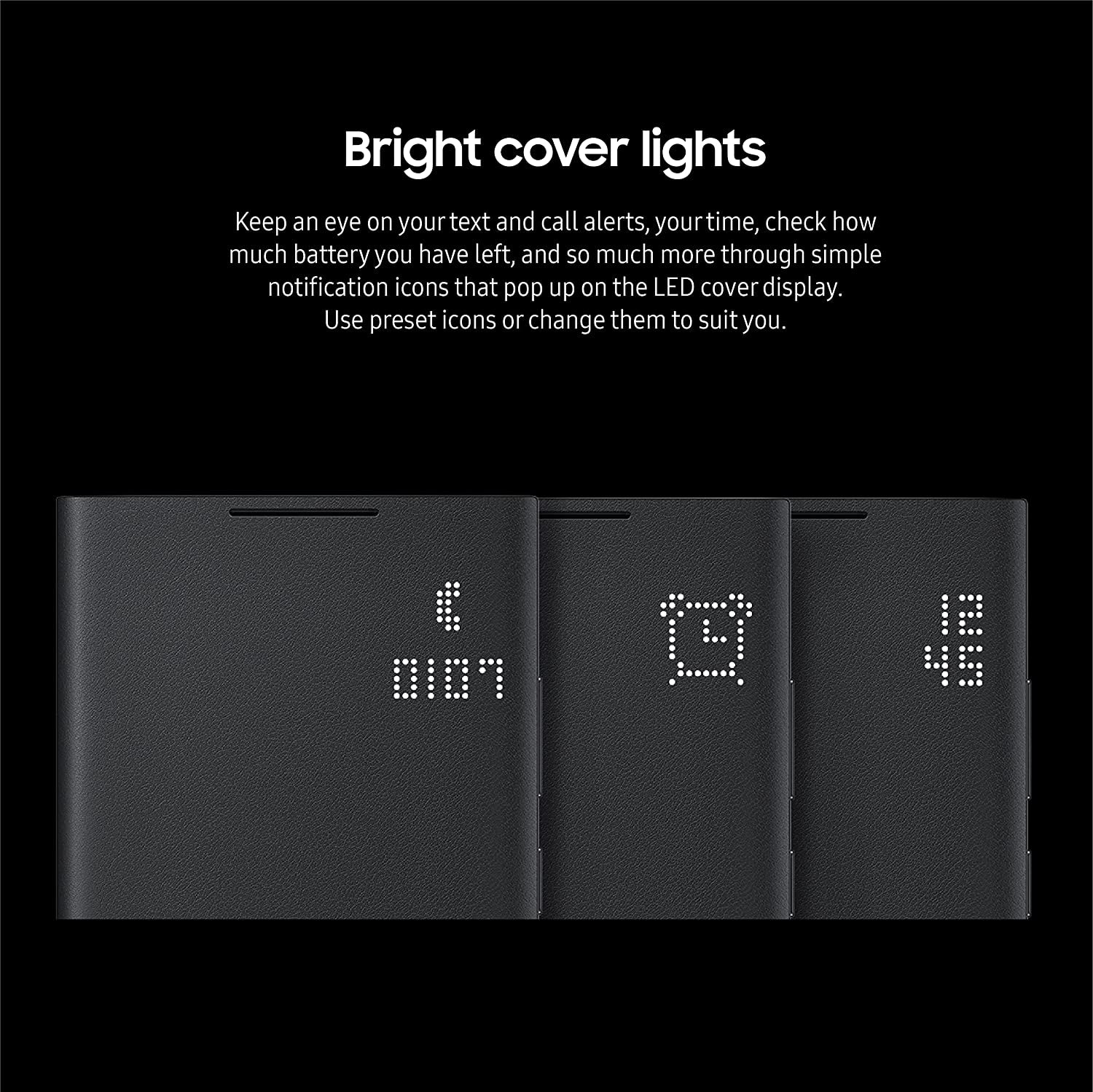 Samsung Galaxy S22 Ultra LED View Cover, Protective Phone Case, Tap Control, Card Pocket, Customizable, Shockproof, US Version, Light Gray, (EF-NS908PJEGUS)  Samsung   