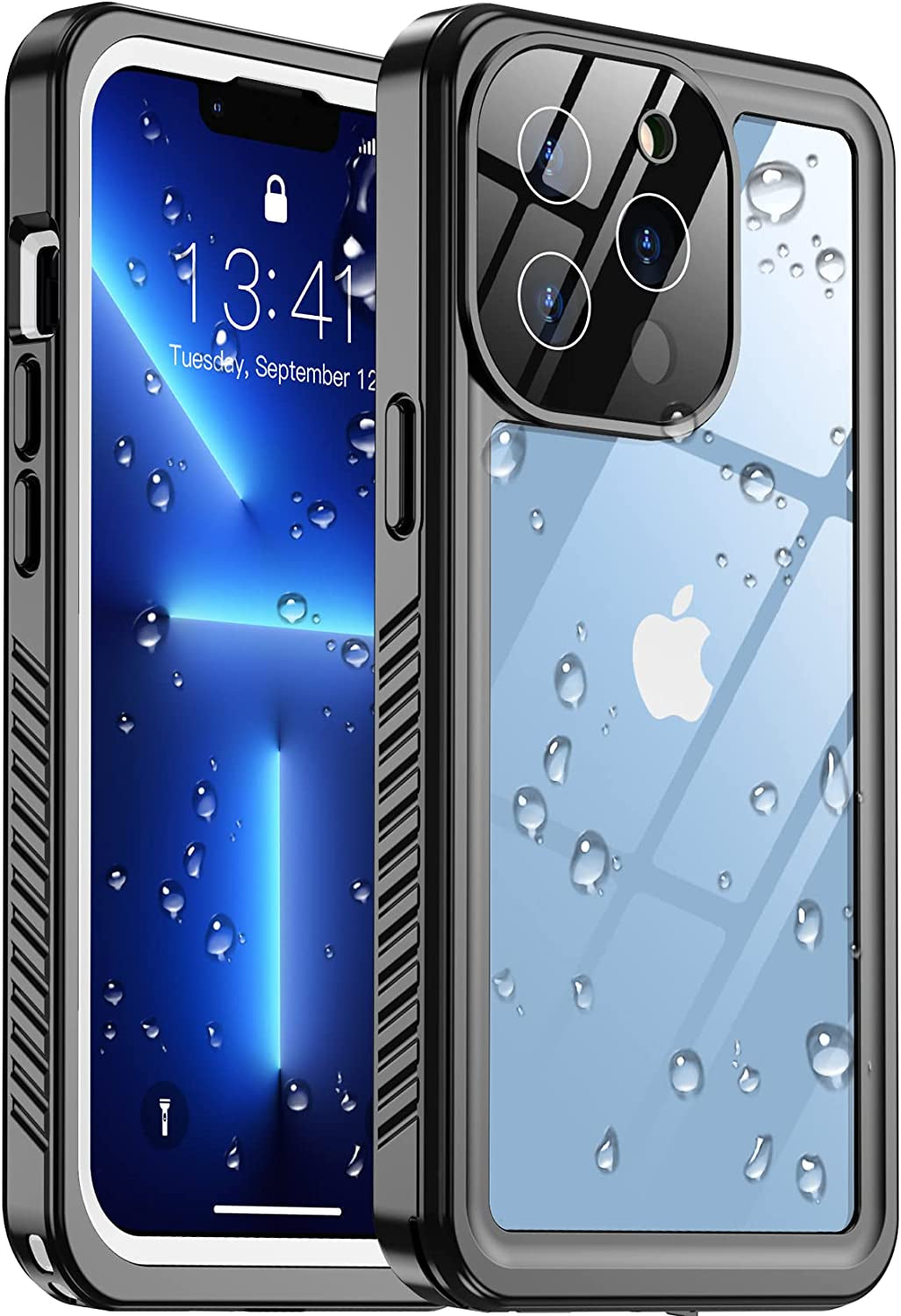 Temdan [Real 360 Magnetic for Iphone 14 Case Waterproof,[Compatible with Magsafe] Built-In Glass Camera Lens & Screen Protection [Military Dropproof][Ip68 Underwater] Shockproof Phone Case  Temdan White/Clear iPhone 13 Pro Max 