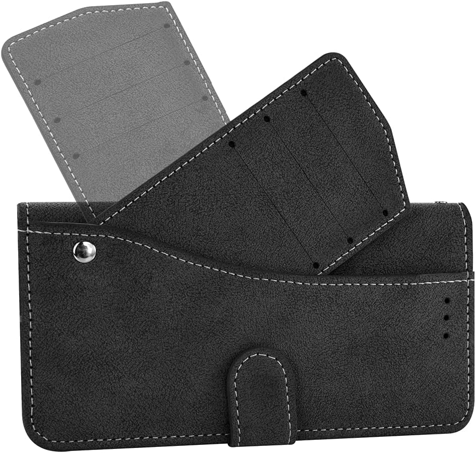 Compatible with LG V35 Thinq V30 plus Wallet Case and Tempered Glass Screen Protector Flip Cover Credit Card Holder Cell Accessories Phone Cases for LGV30 LGV35 LG30 LG35 V 30 35 V30+ V30S H931 Black  NSS   