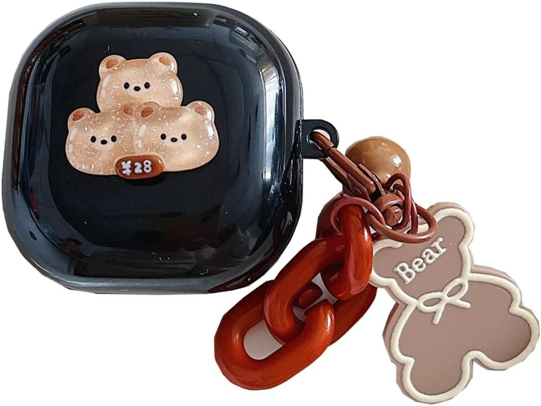 CASEVERSE Case for Samsung Galaxy Buds2 Pro/Buds 2 /Buds Pro/Buds Live with Pendant, Cute Funny Heart Protective Hard PC Headphones Covers  CASEVERSE Bear 3  