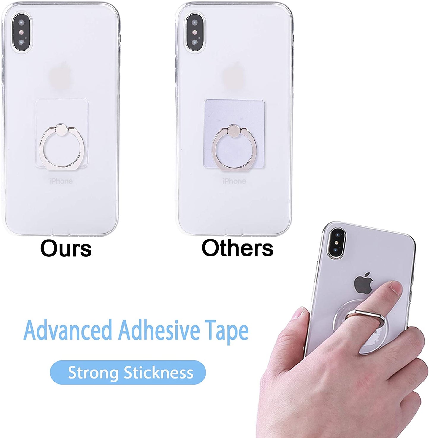 Cell Phone Ring Holder Stand Transparent Finger Grip Loop  Exoer   