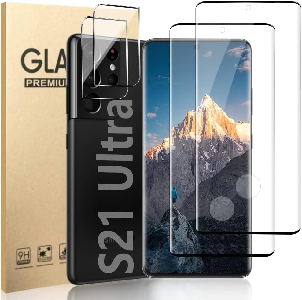 [2+2 Pack] Galaxy Note 20 Ultra 6.9 Inch Privacy Screen Protector with Camera Lens Protector, Fingerprint Compatible, Bubble Free, Flexible Anti-Spy TPU Film for Samsung Galaxy Note 20 Ultra 5G  AFSKU Galaxy S21 Ultra Glass Screen Protector  
