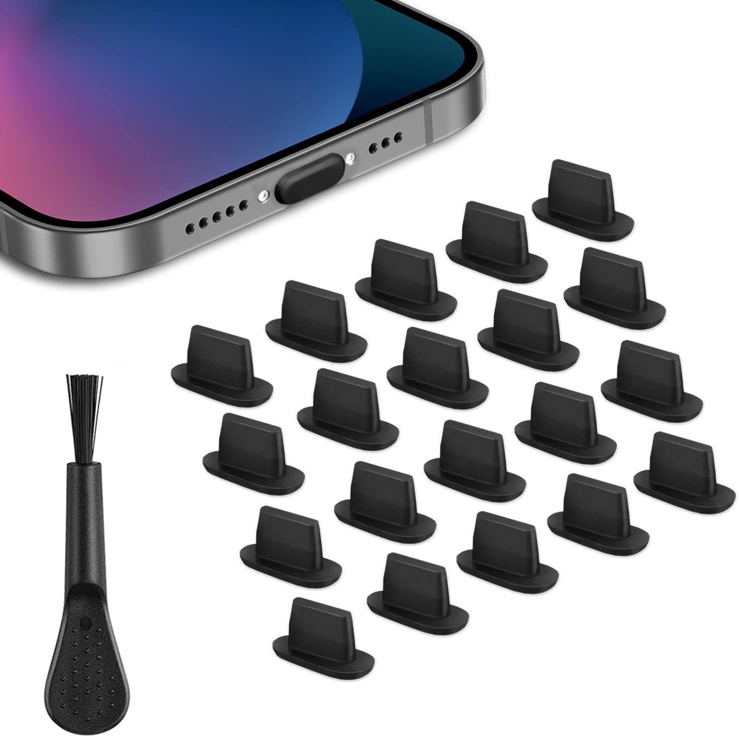 Gavemi 20 Pack Phone Dust Plug Compatible with Iphone 13, 12, 11, X, 8, 7, Plus, Pro, Max and Air Pods Lightning Charging Port anti Dust Plug Cover  Gavemi   