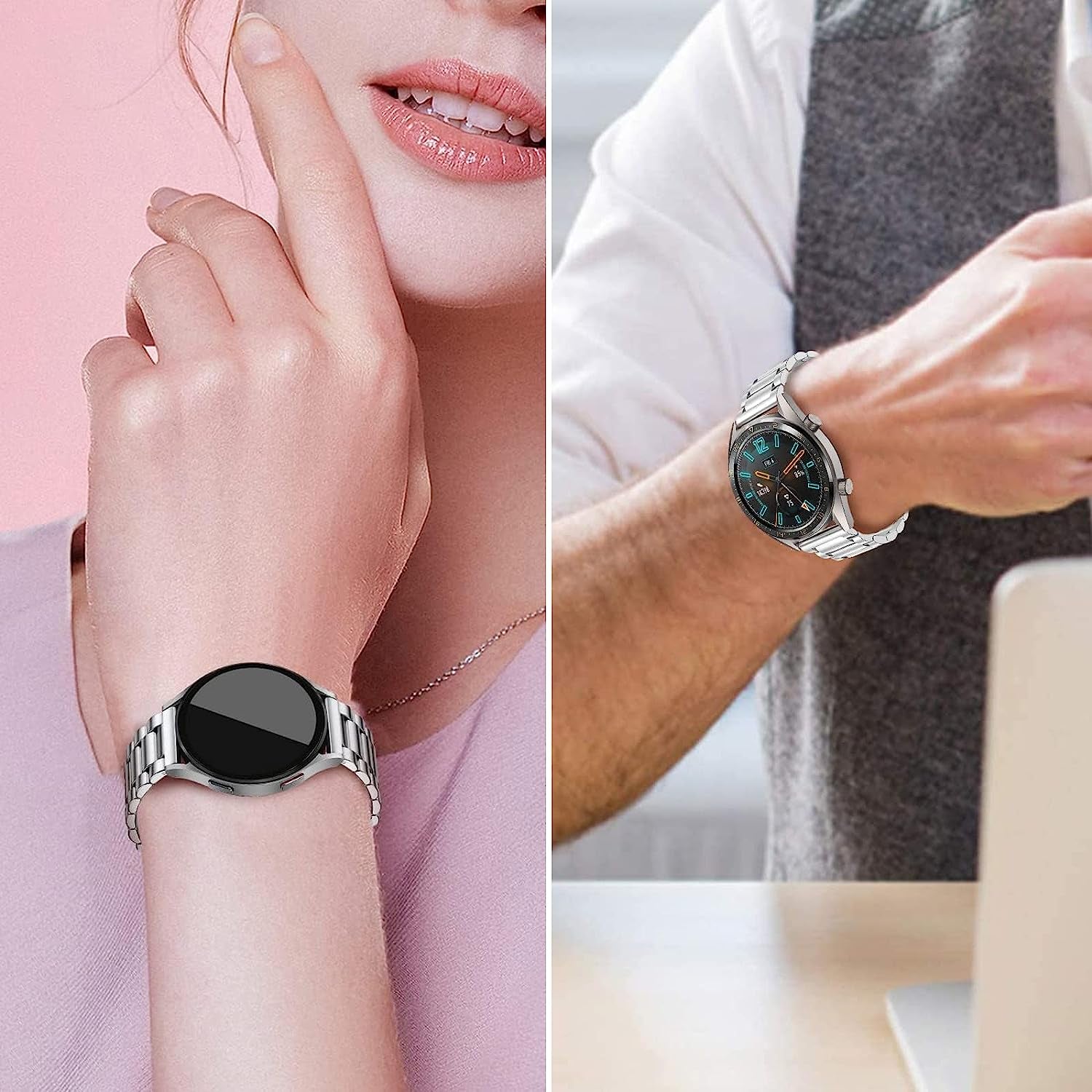 Z.Duduzaza 20Mm Strap Compatible for Samsung Galaxy Watch 4 Band, Galaxy Watch 5, 40Mm 44Mm, Stainless Steel Watch Quick Release Watch Bands Fit Galaxy Watch 4 Classic 42Mm 46Mm/Galaxy Watch Active 2 40Mm/44Mm  Z.DuDuZAZA   