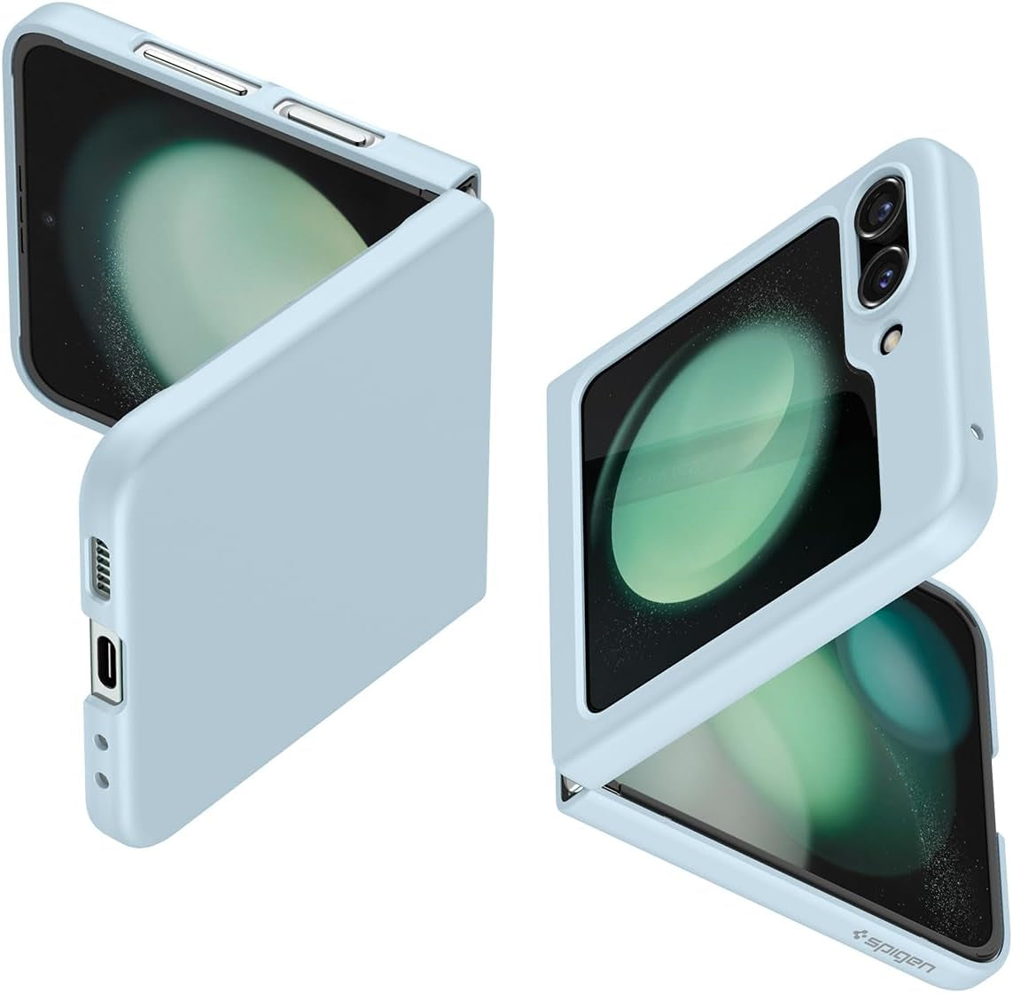 Spigen Air Skin Designed for Galaxy Z Flip 5 Case (2023) - Rose Purple  Spigen Mute Blue  