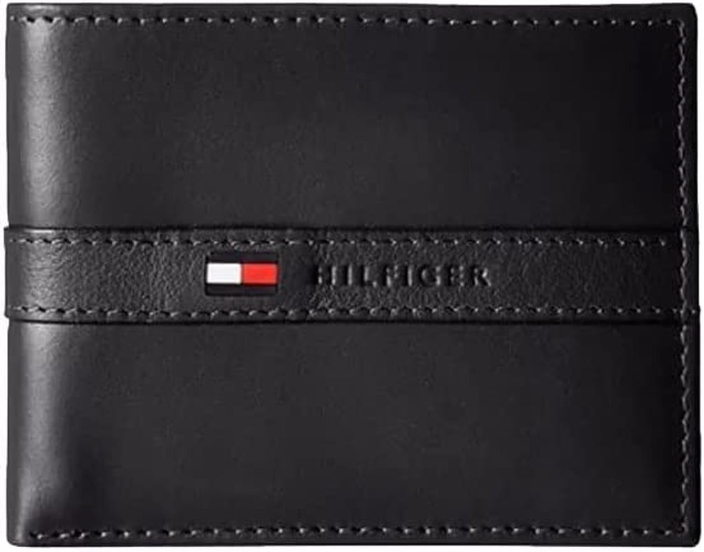 Tommy Hilfiger Men'S Genuine Leather Passcase Wallet with Multiple Card Slots  Tommy Hilfiger Men's Accessories Black One Size 