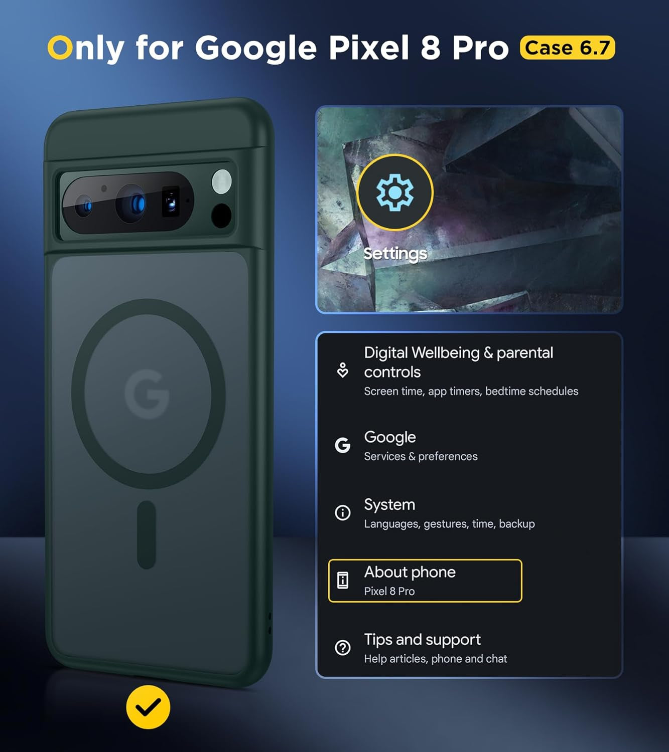 Humixx for Google Pixel 8 Pro Shockproof Case [Ultimate Silky Touch][Mil-Grade Drop Protection] Anti-Fingerprints Translucent Matte Hard Back Protective Slim Phone Cover for Pixel 8 Pro 6.7” Green  Humixx   