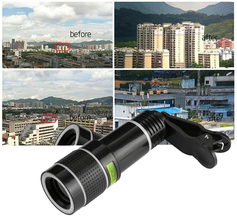 Phone Camera Lens - 20X Zoom Lens - Universal Clips-On Cell Phone Camera Lens Telescope Monocular Compatible with Smartphones  Calon   